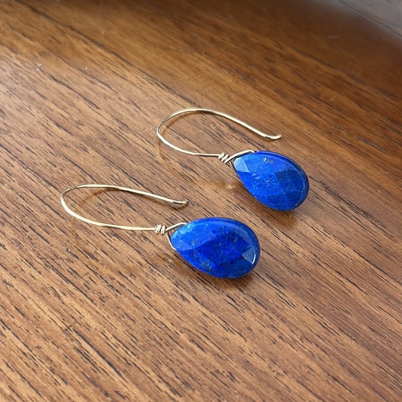Hand crafted Lapis Lazuli Teardrop Earring - Picture 5 of 7